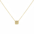 Square Pavé Pendant Necklace (Gold)