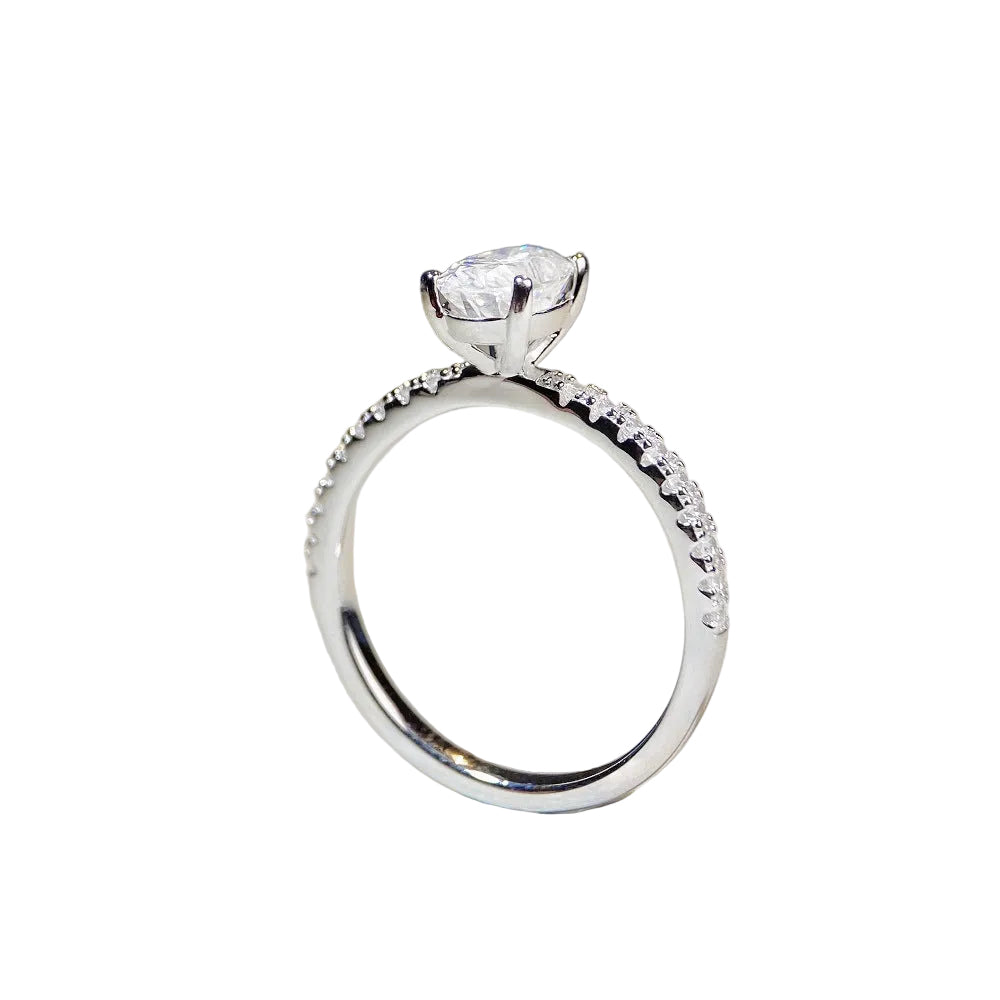 Grand Silver Moissanite Ring