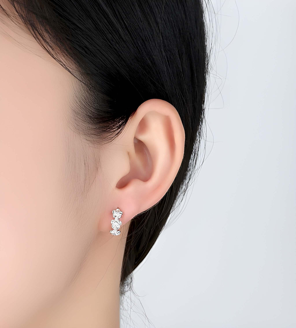 Silver flower earrings