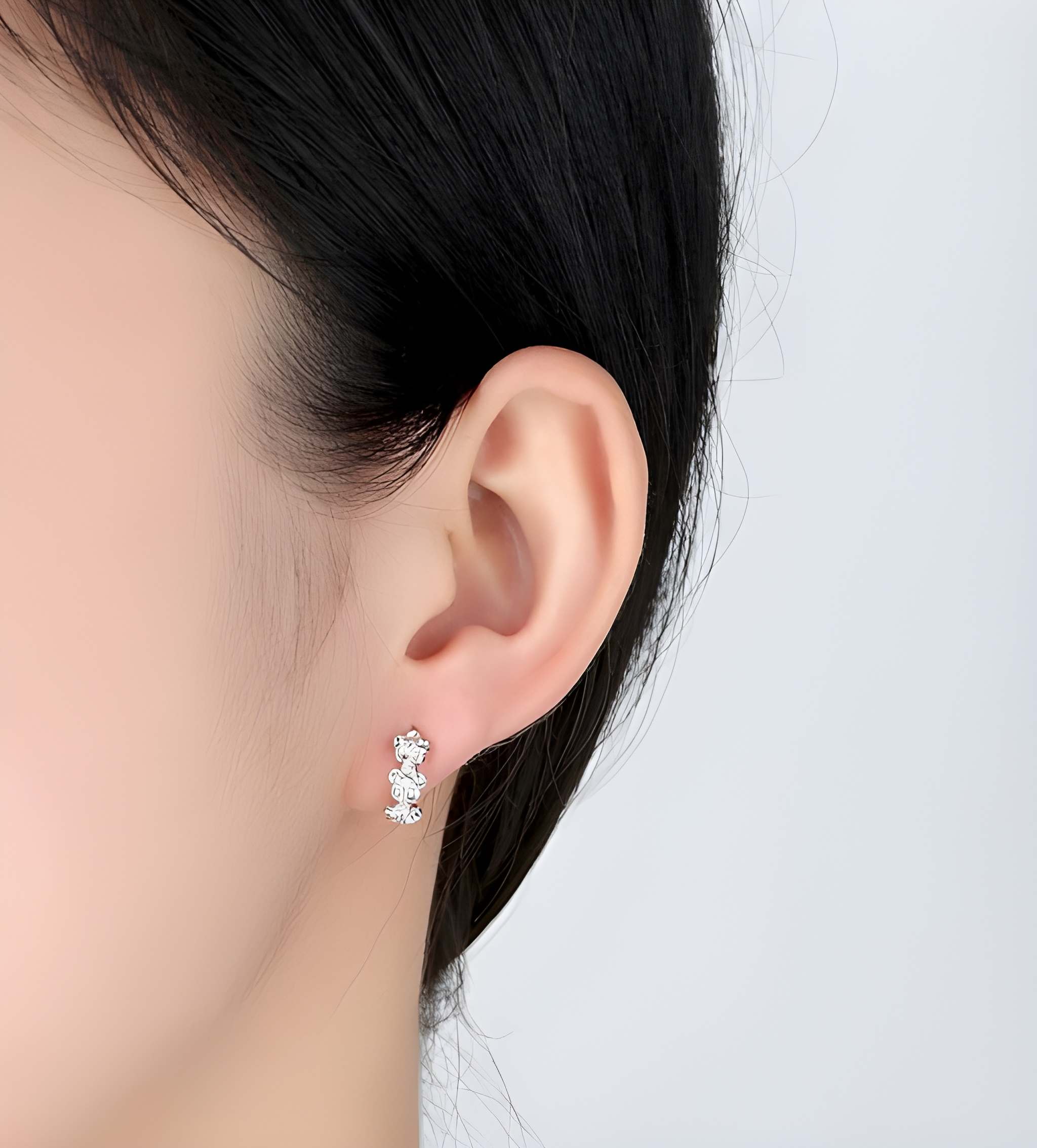 Silver flower earrings
