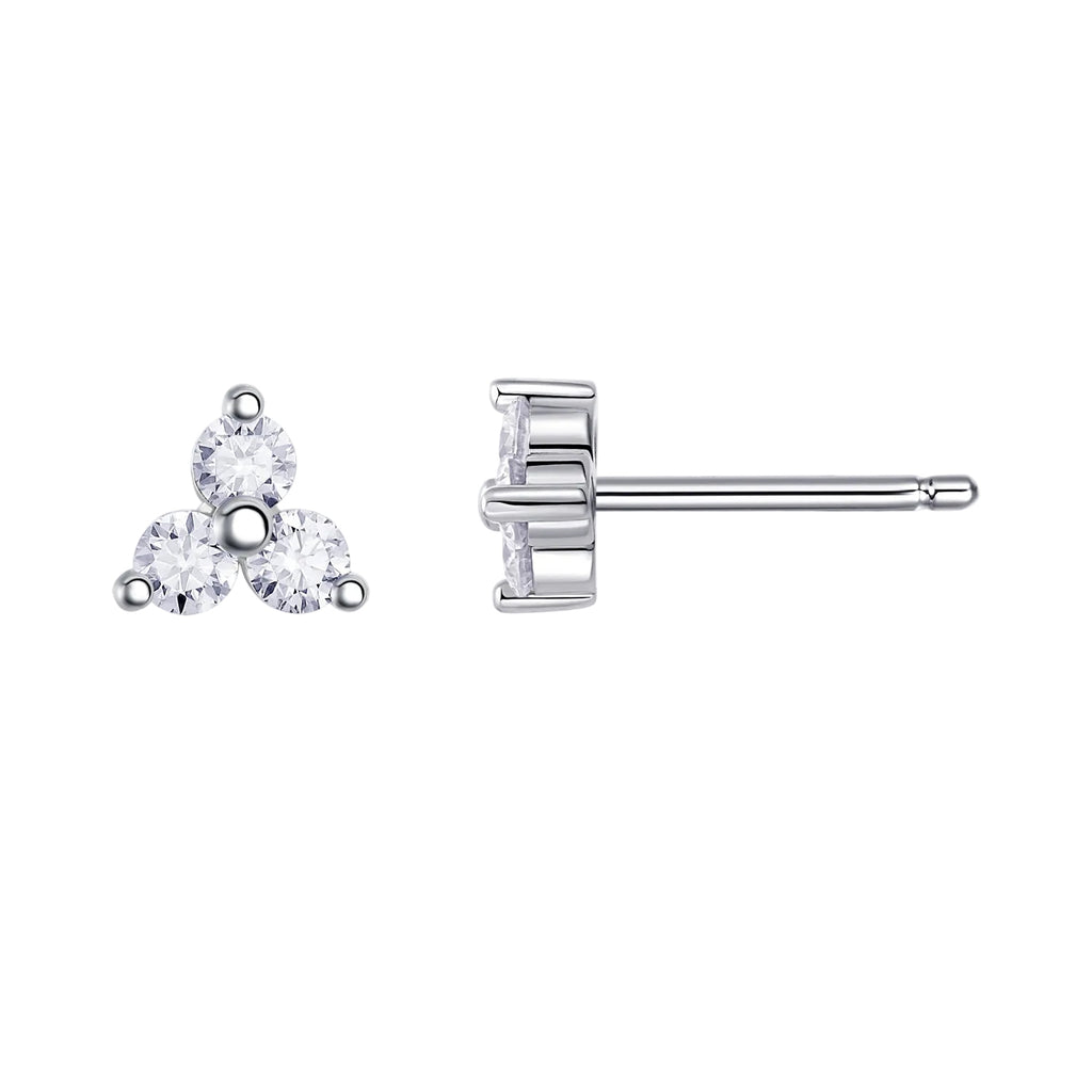 Moissanite Trinity Stud Earrings
