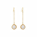 Long Pearl Drop Earrings