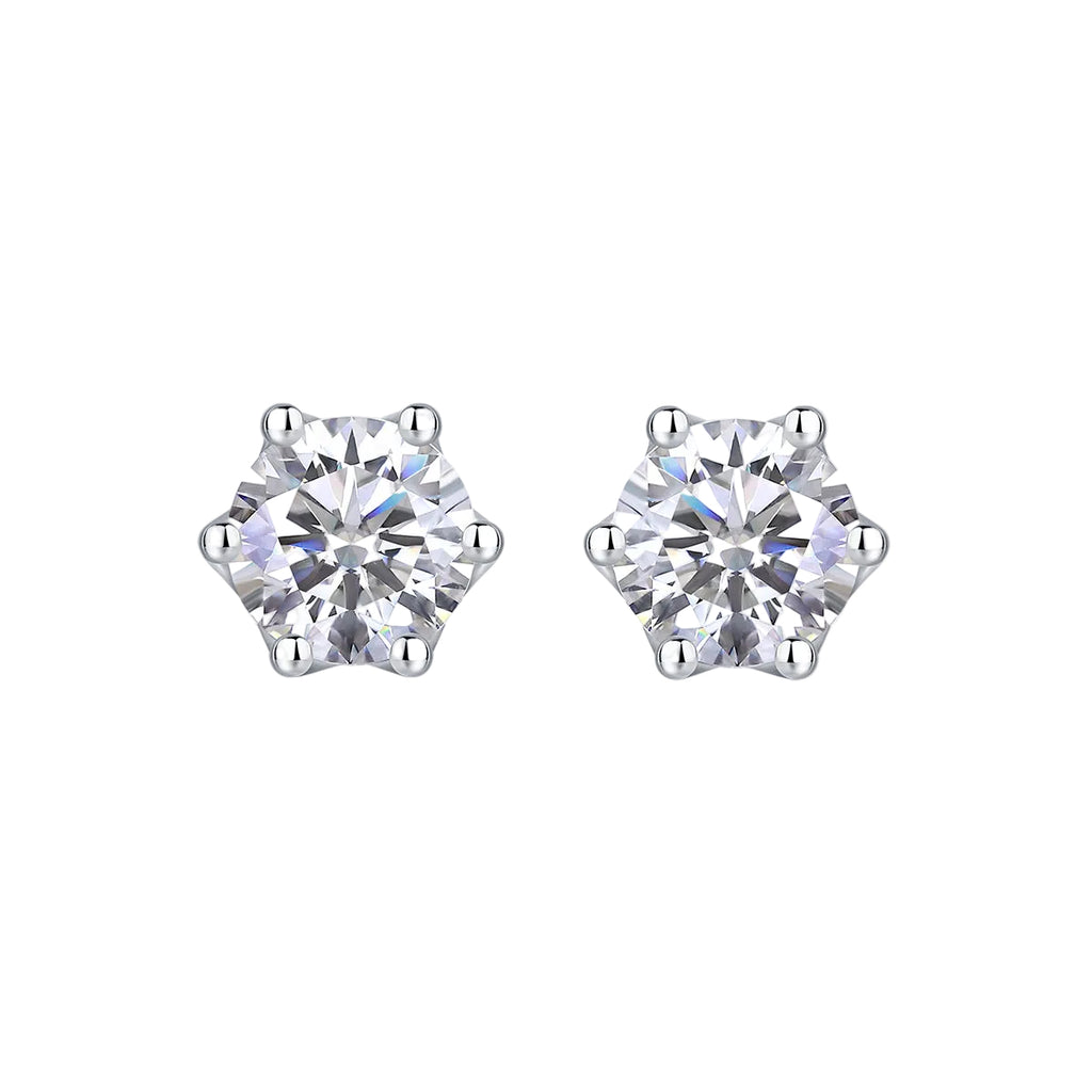 Moissanite Starburst Stud Earrings