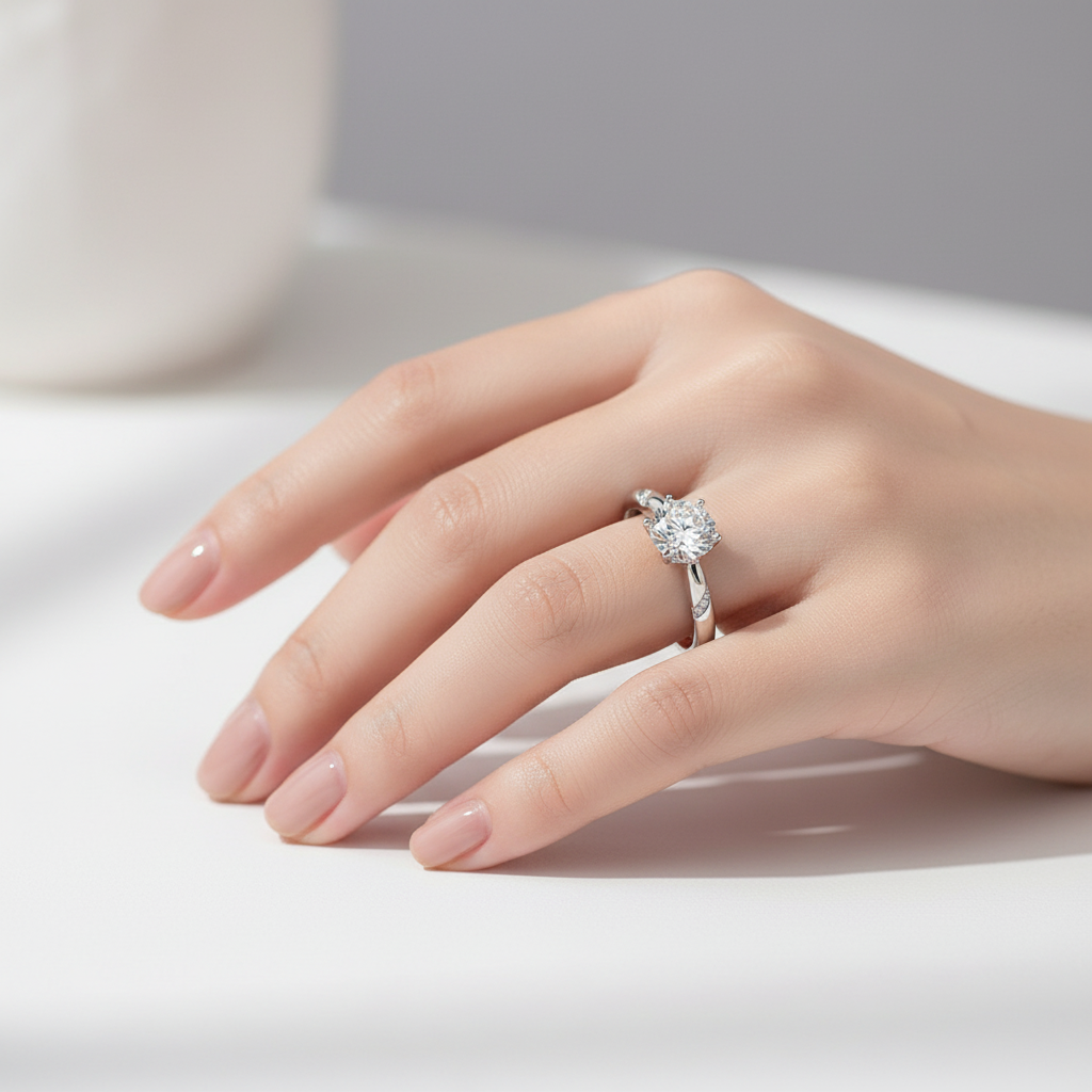 Solitaire Moissanite Ring