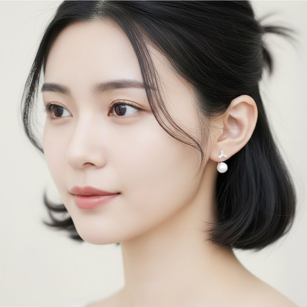 Silver Grape Earstud