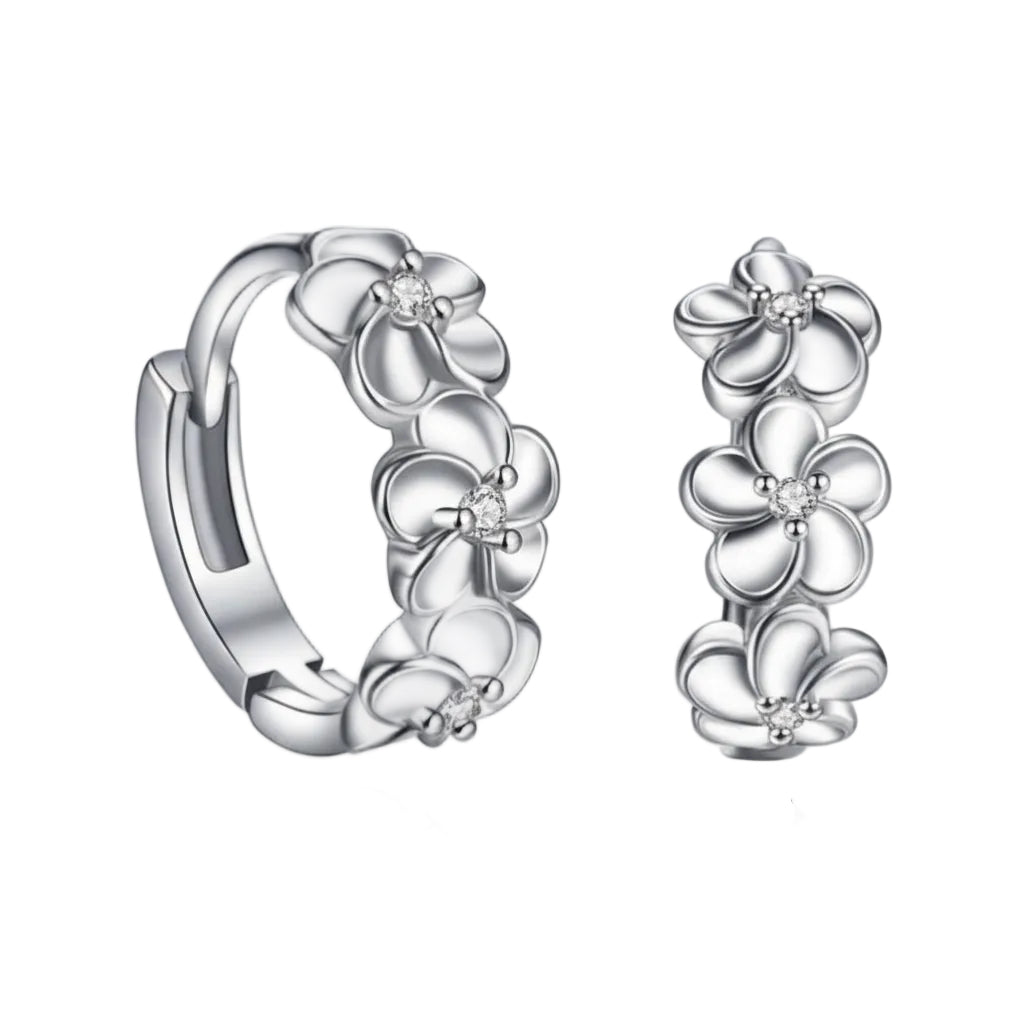 Silver flower earrings