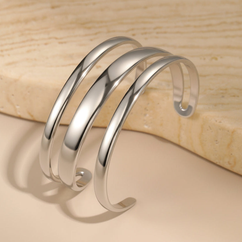 Simple Opening Silver Bracelet