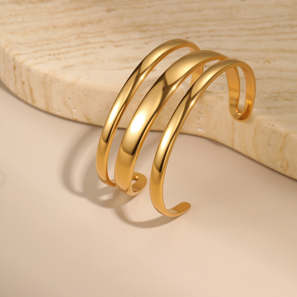 Simple Opening Gold Bracelet