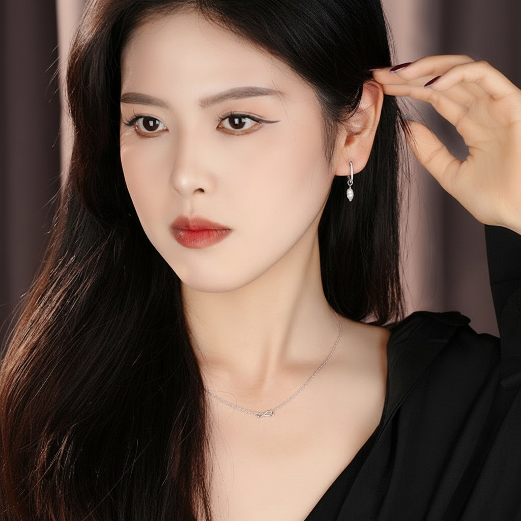 Angelic Glow Crystal Hoop Earrings