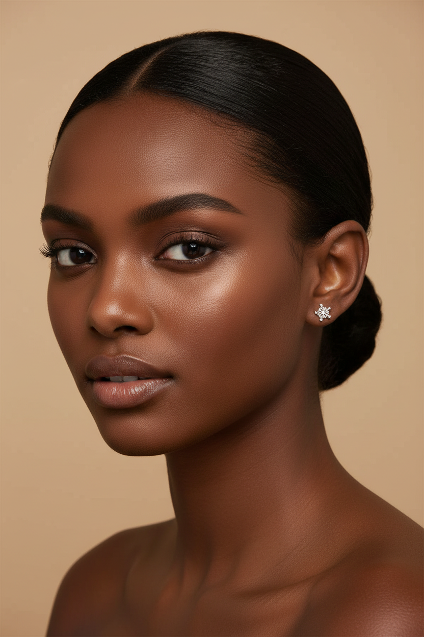 Silver Snowflake Stud Earrings