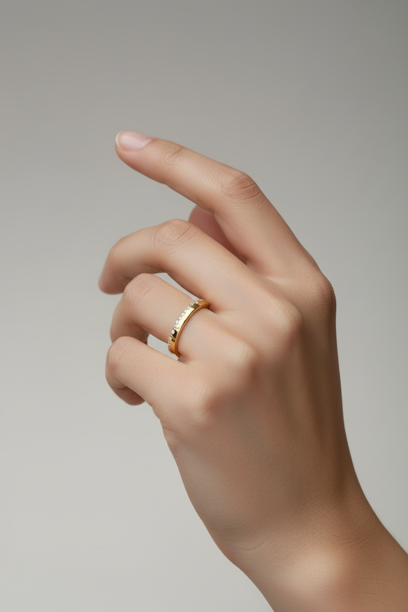 Simple Gold Moissanite Ring
