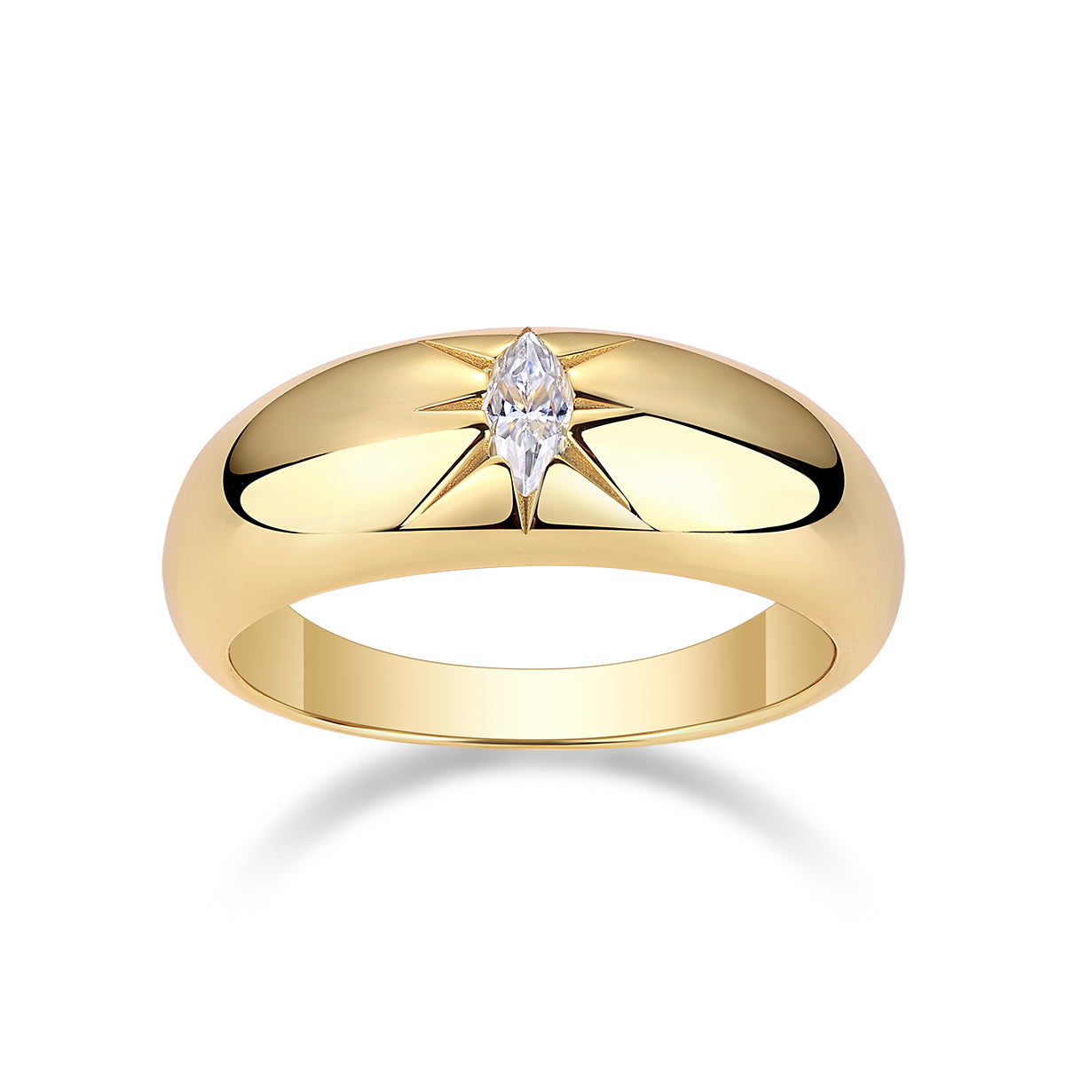 Dome Ring with Moissanite