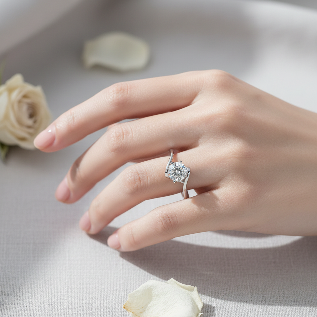 Angel’s Heart Moissanite Ring