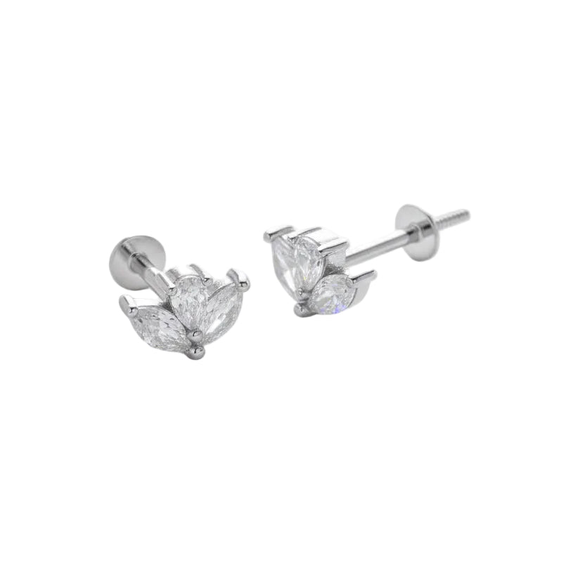 Silver Zircon Ear Stud