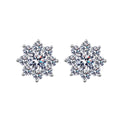 Moissanite Snowflake Stud Earrings