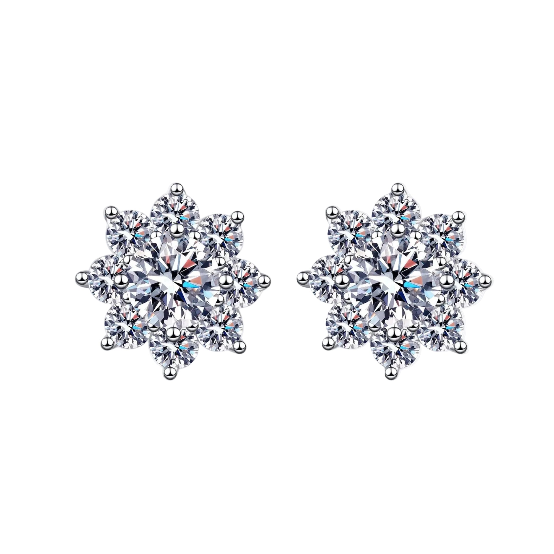 Moissanite Snowflake Stud Earrings