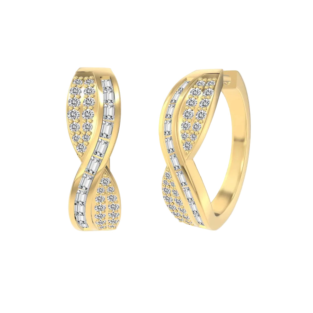 Gold Pavé Zircon Cluster Stud Earrings
