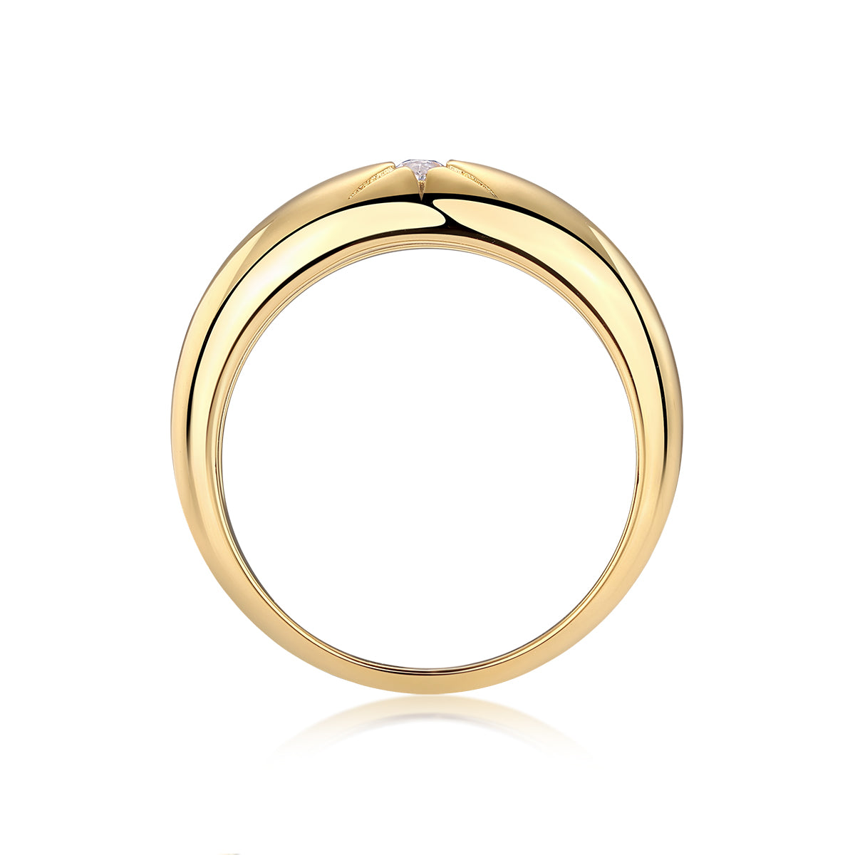 Dome Ring with Moissanite