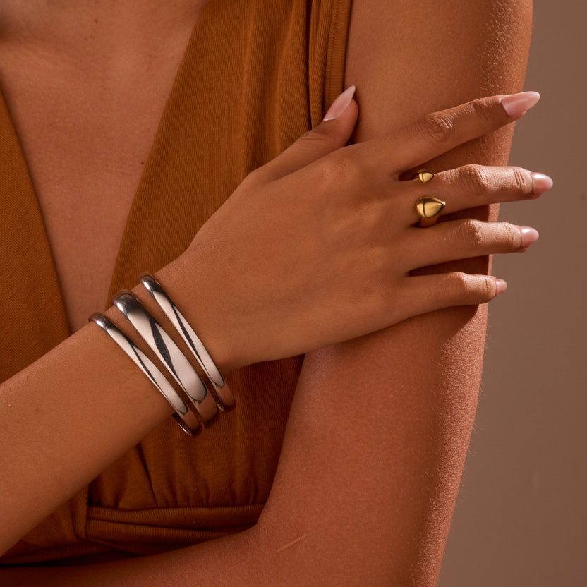 Simple Opening Silver Bracelet