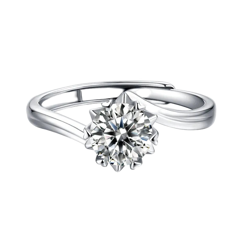 Inlaid Moissanite Ring