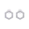 Hexagon Moissanite Stud Earrings