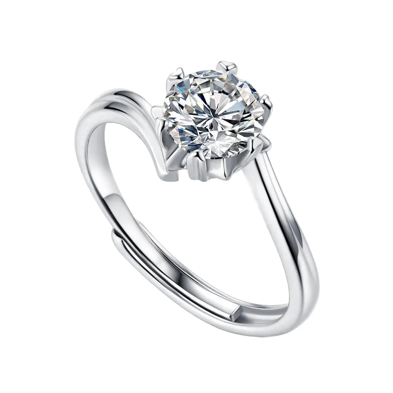 Inlaid Moissanite Ring