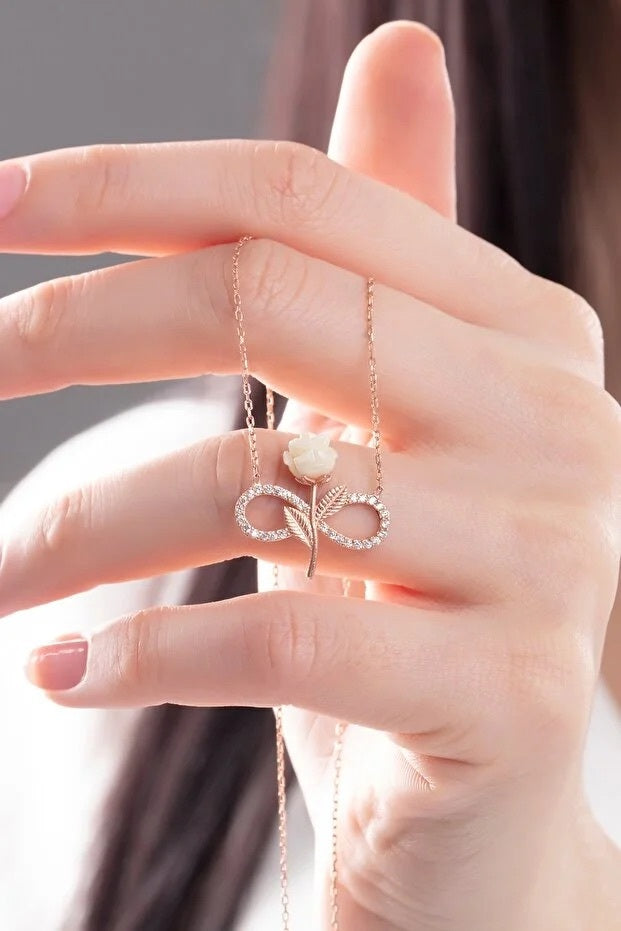 Infinity Rose Necklace