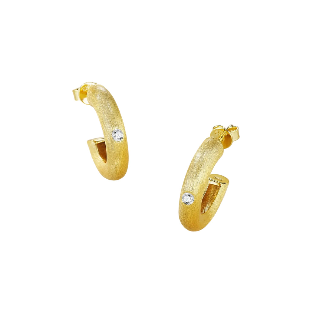 Circle Moissanite Huggie Hoops (frosted)