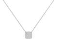 Square Pavé Pendant Necklace (Silver)