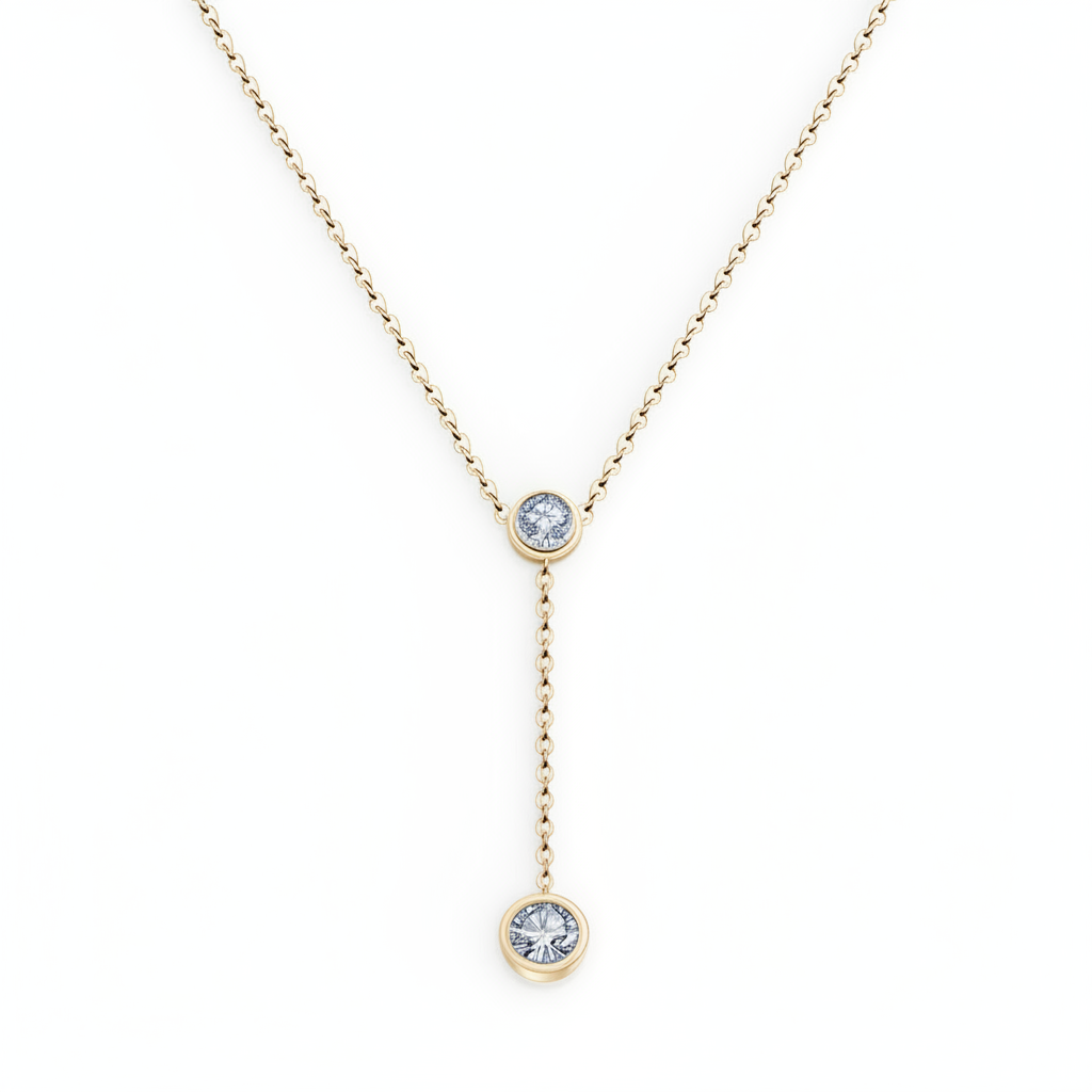 Y Necklace with Zircon