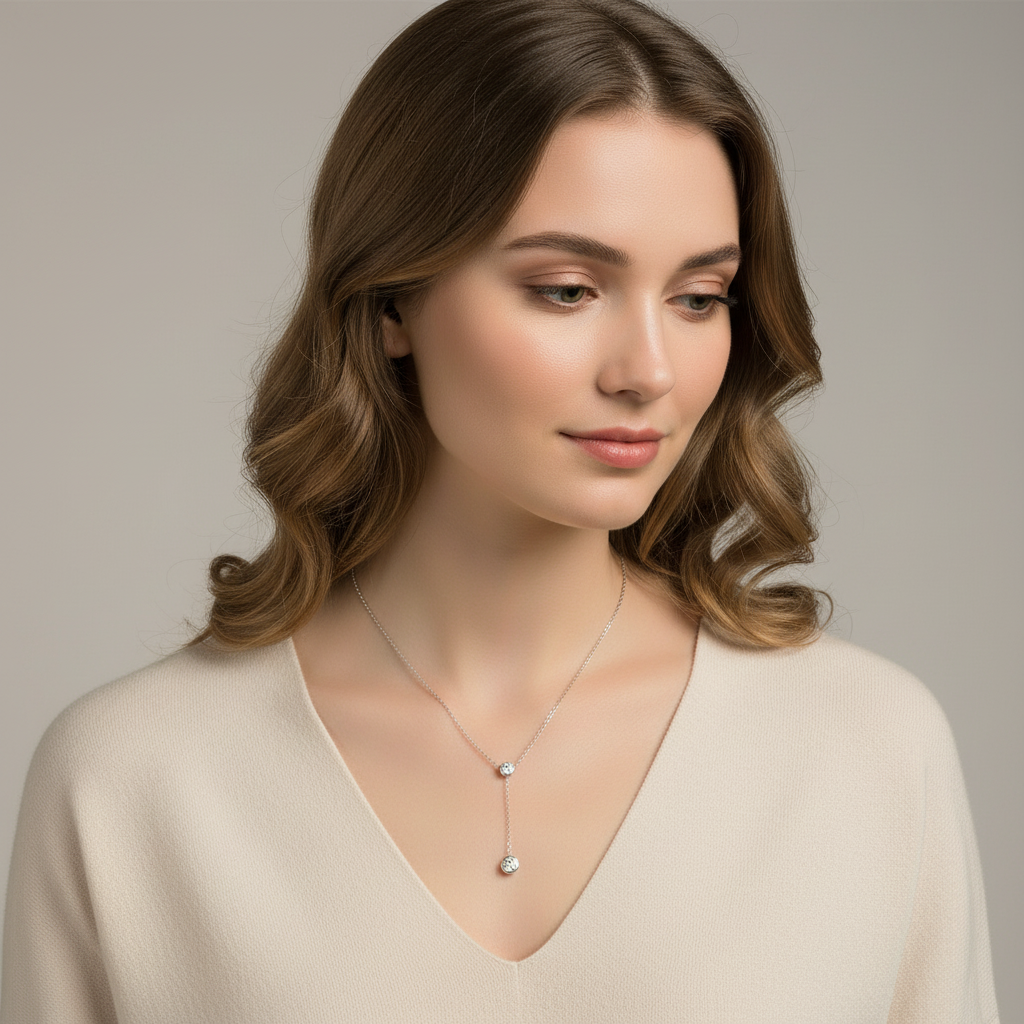 Y Necklace with Zircon