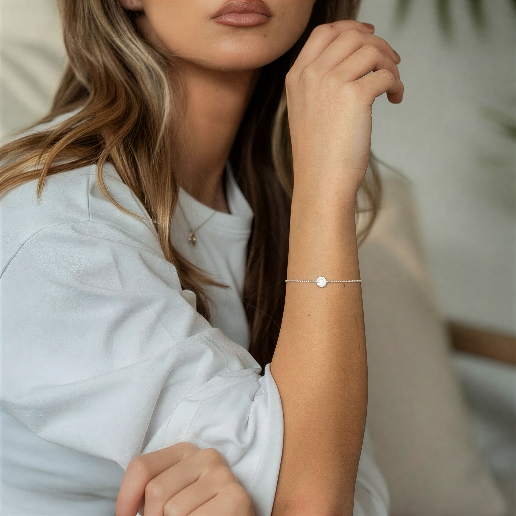 Geometric Round Disc Bracelet