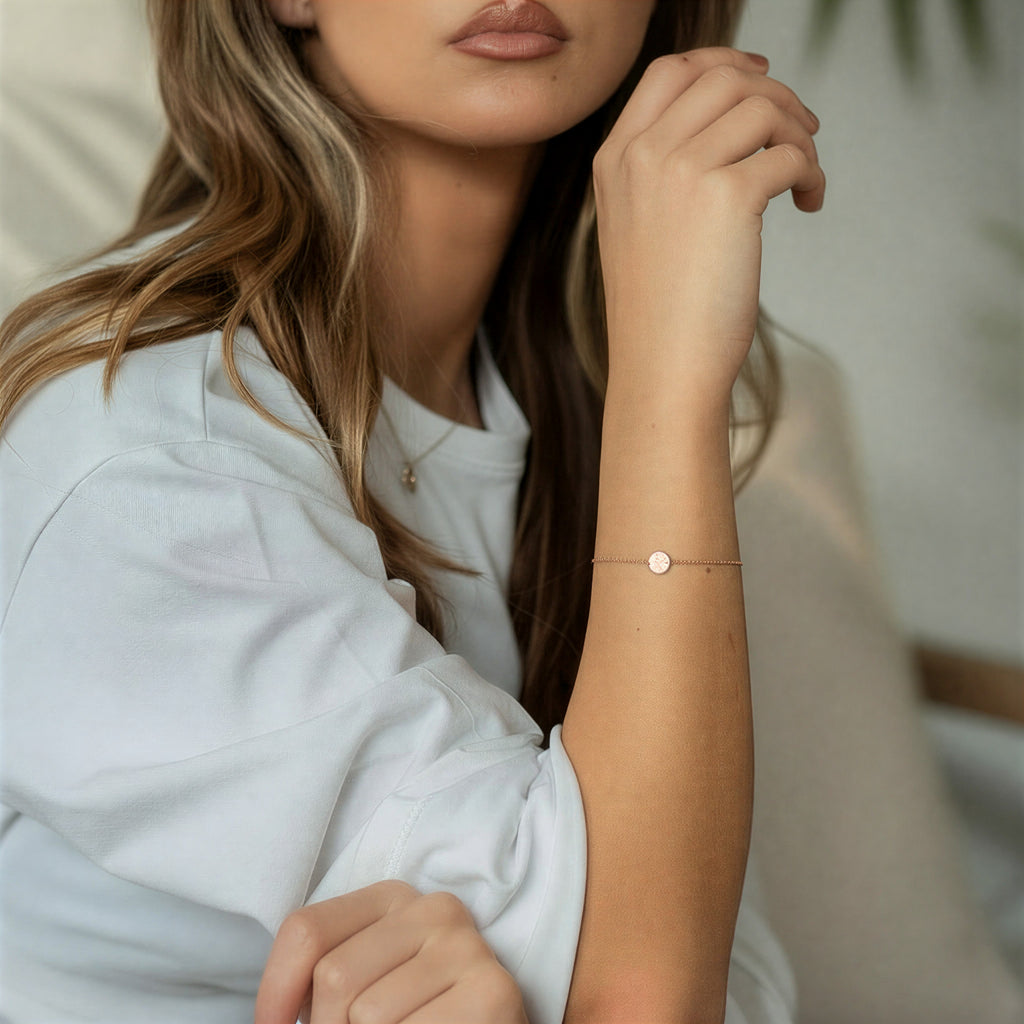 Geometric Round Disc Bracelet