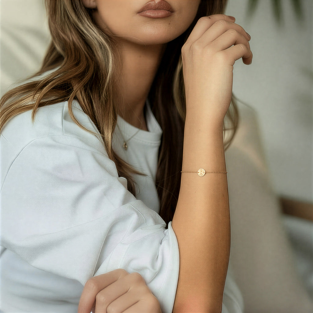 Geometric Round Disc Bracelet