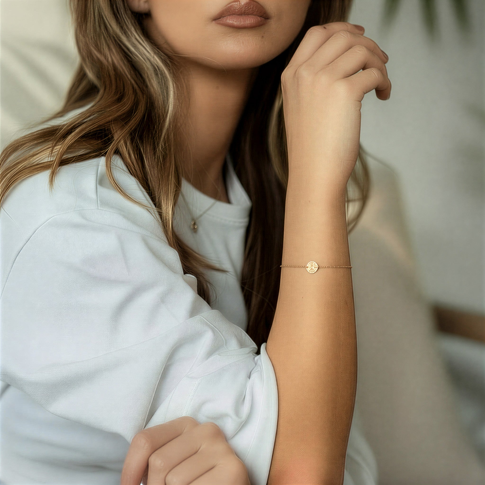 Geometric Round Disc Bracelet