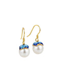 Cloisonné Pearl Drop Earrings