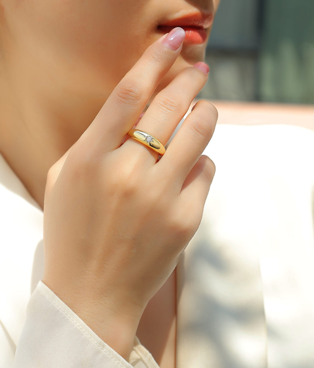 Moissanite Dome Ring