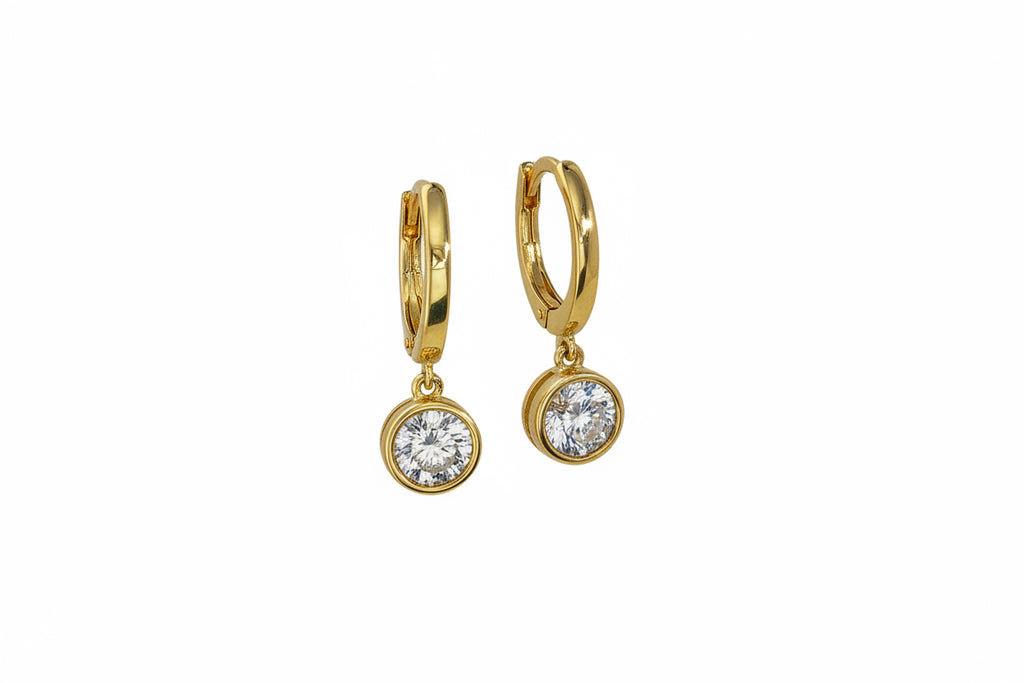 Round Hoop Earrings Moissanite