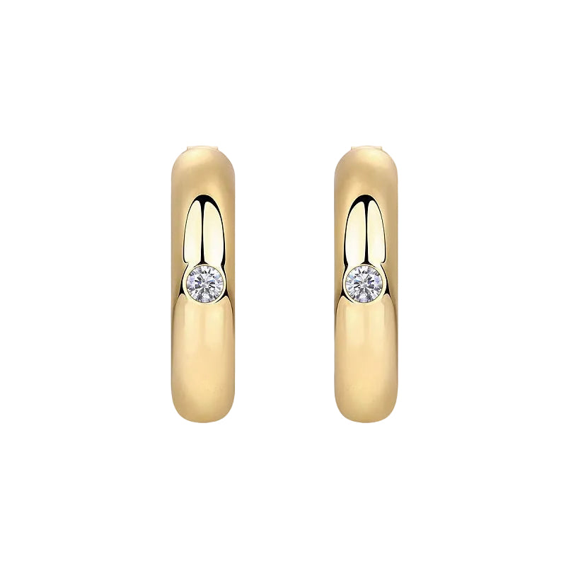 Circle Moissanite Huggie Hoops