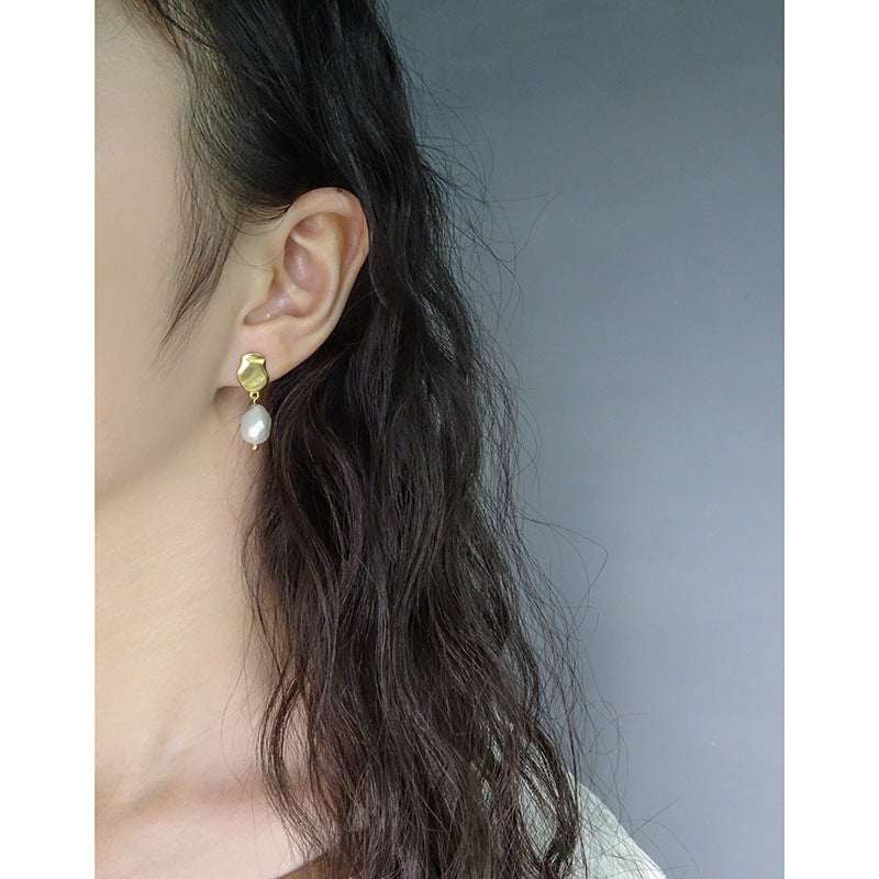 Baroque Pearl Stud Earrings
