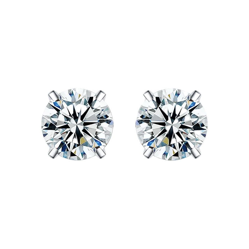 Moissanite Classic Four‑Claw Stud Earrings