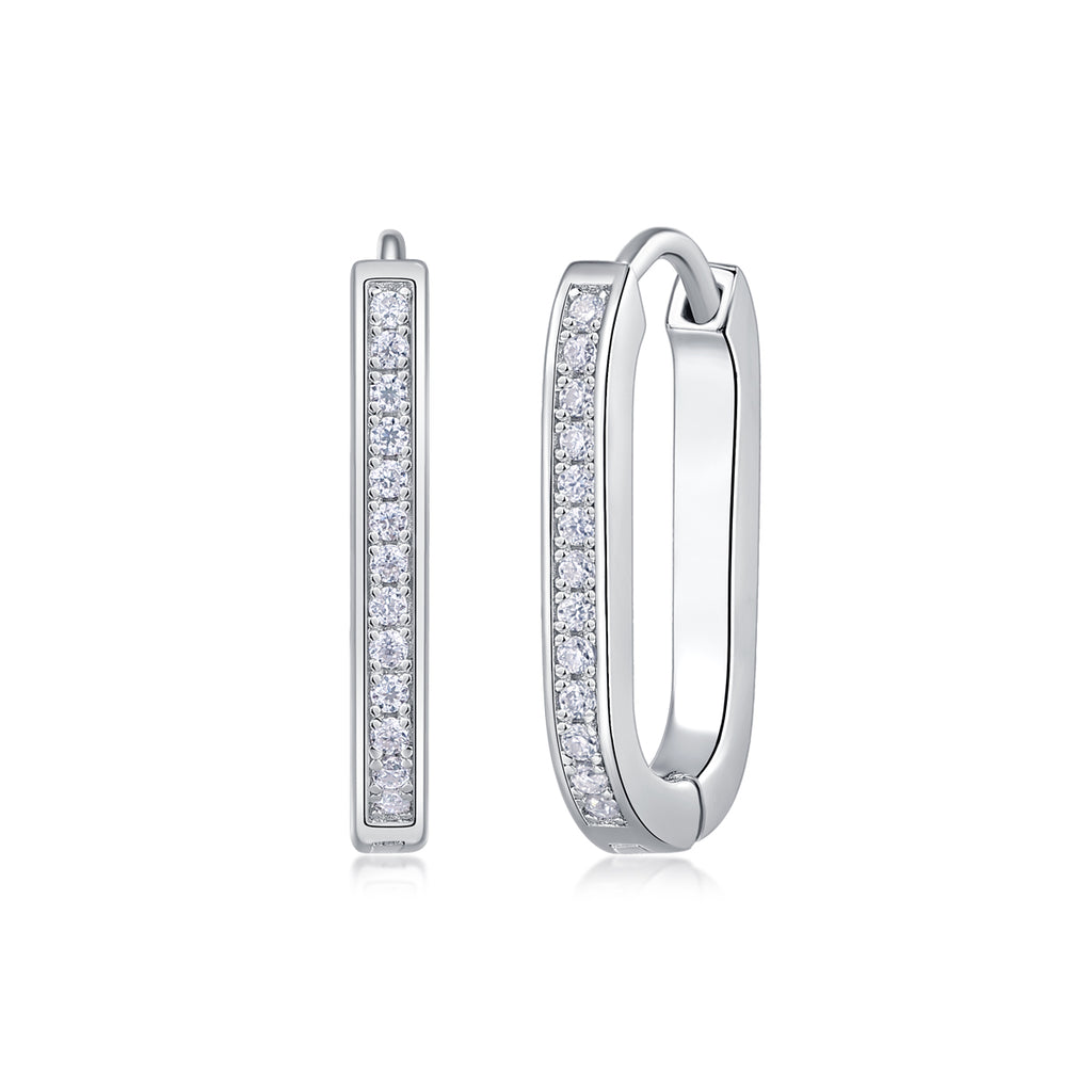 Moissanite Huggie Hoop Earrings