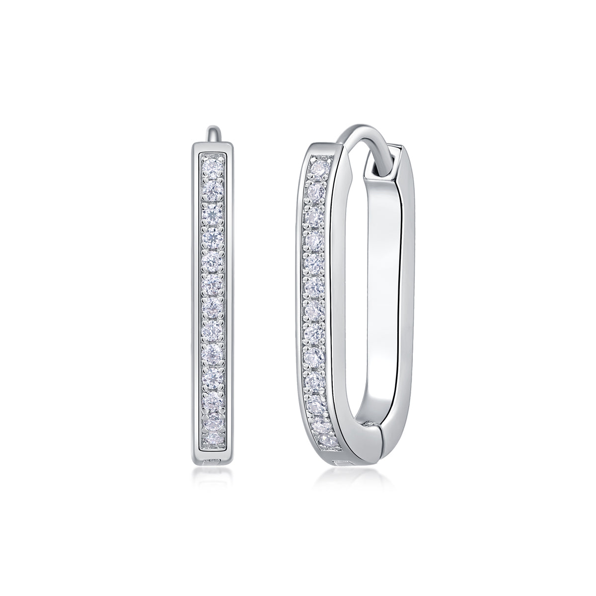 Moissanite Huggie Hoop Earrings