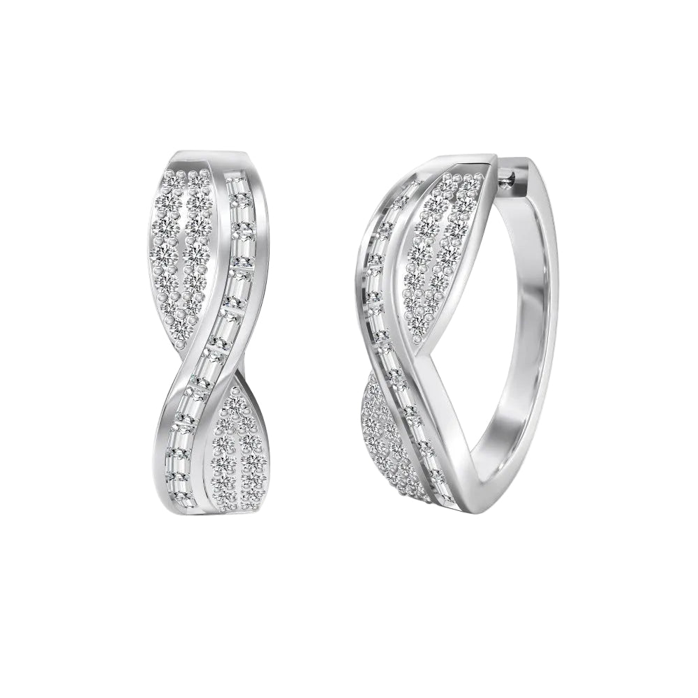 Silver Pavé Zircon Cluster Stud Earrings