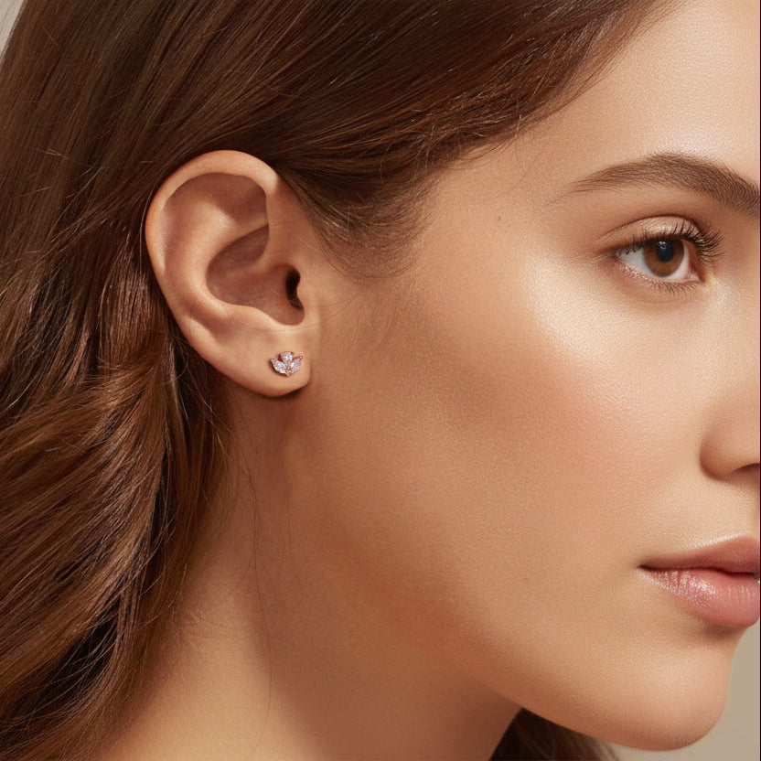 Silver Zircon Ear Stud