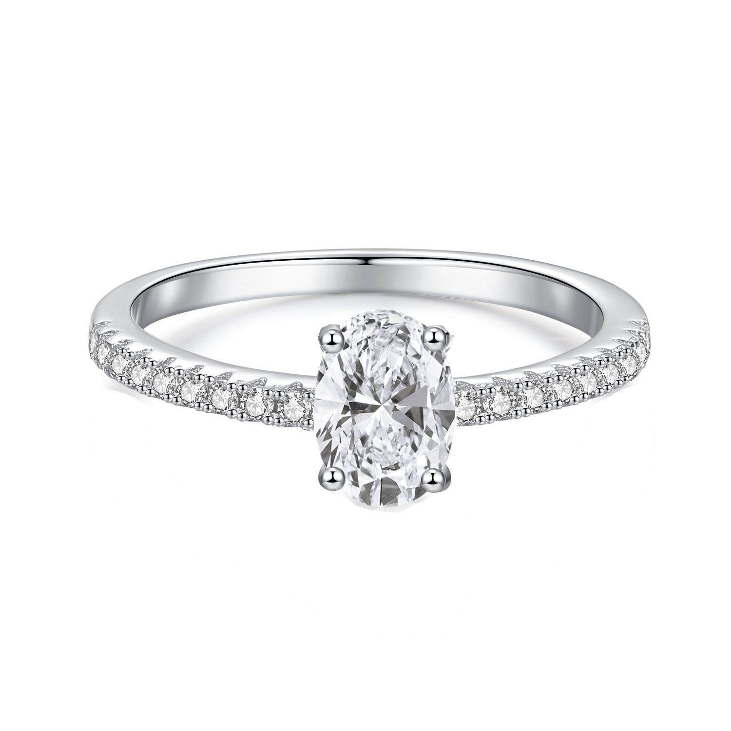 Grand Silver Moissanite Ring
