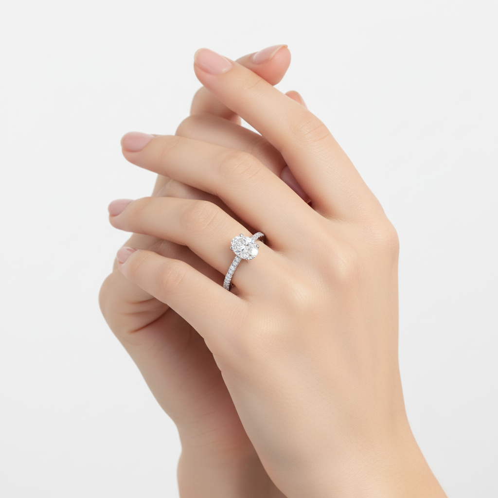 Grand Silver Moissanite Ring