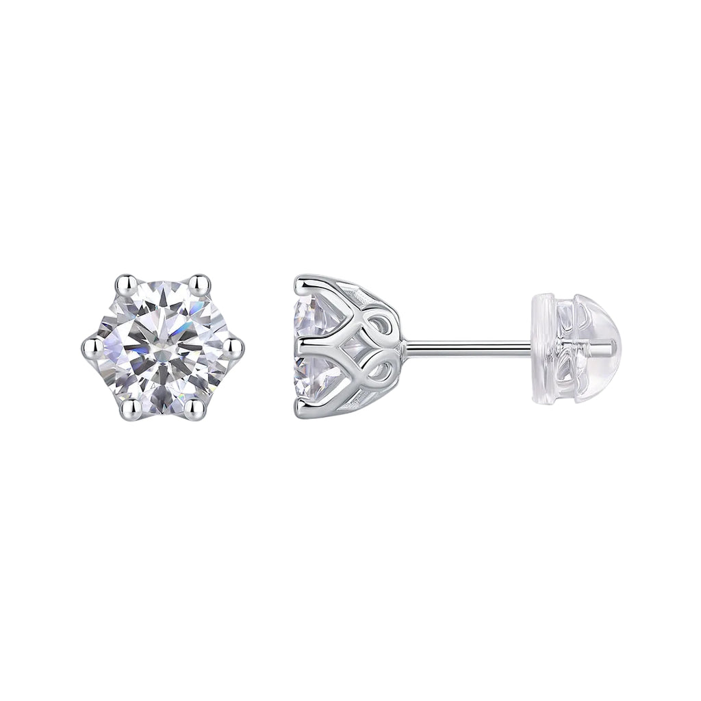 Moissanite Starburst Stud Earrings
