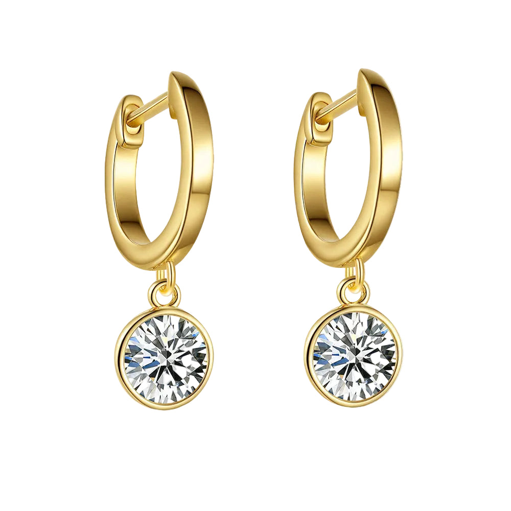 Round Hoop Earrings Moissanite