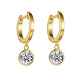 Round Hoop Earrings Moissanite